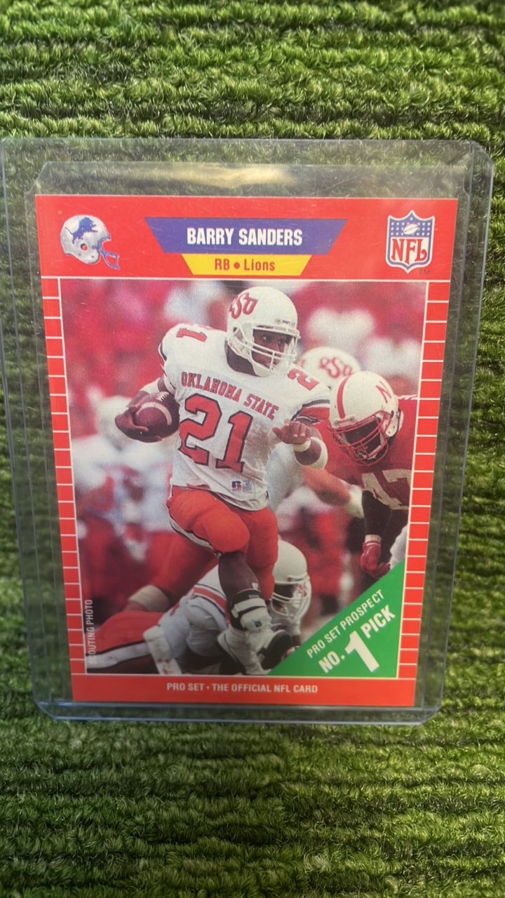 lot 181 image: 1989 Pro set Barry Sanders Rookie RB Detroit Lions