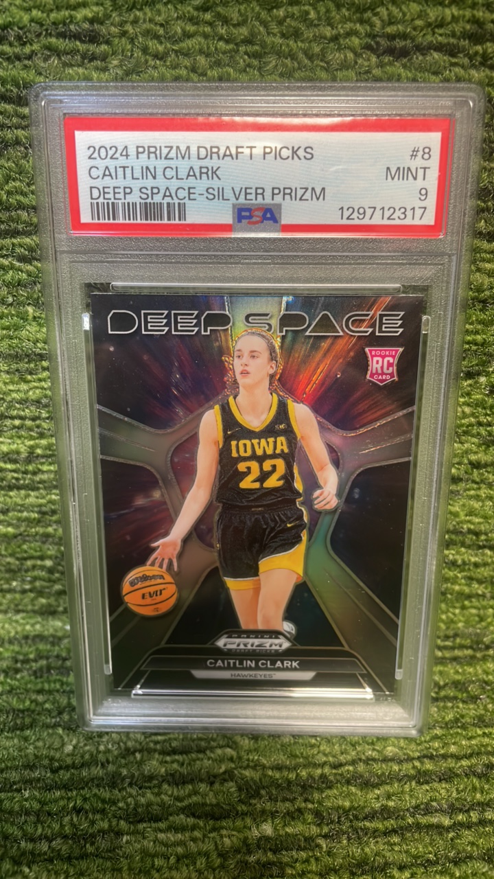 lot 186B image: 2024 PRIZM Draft Picks Caitlin Clark deep space silver PRIZM PSA graded 9