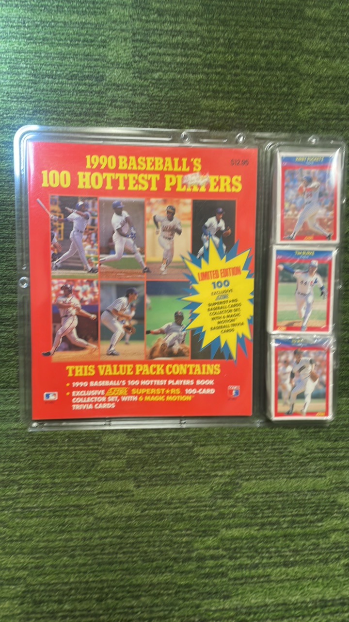 lot 195 image: 1990 Score baseballs, Hottest Players packs