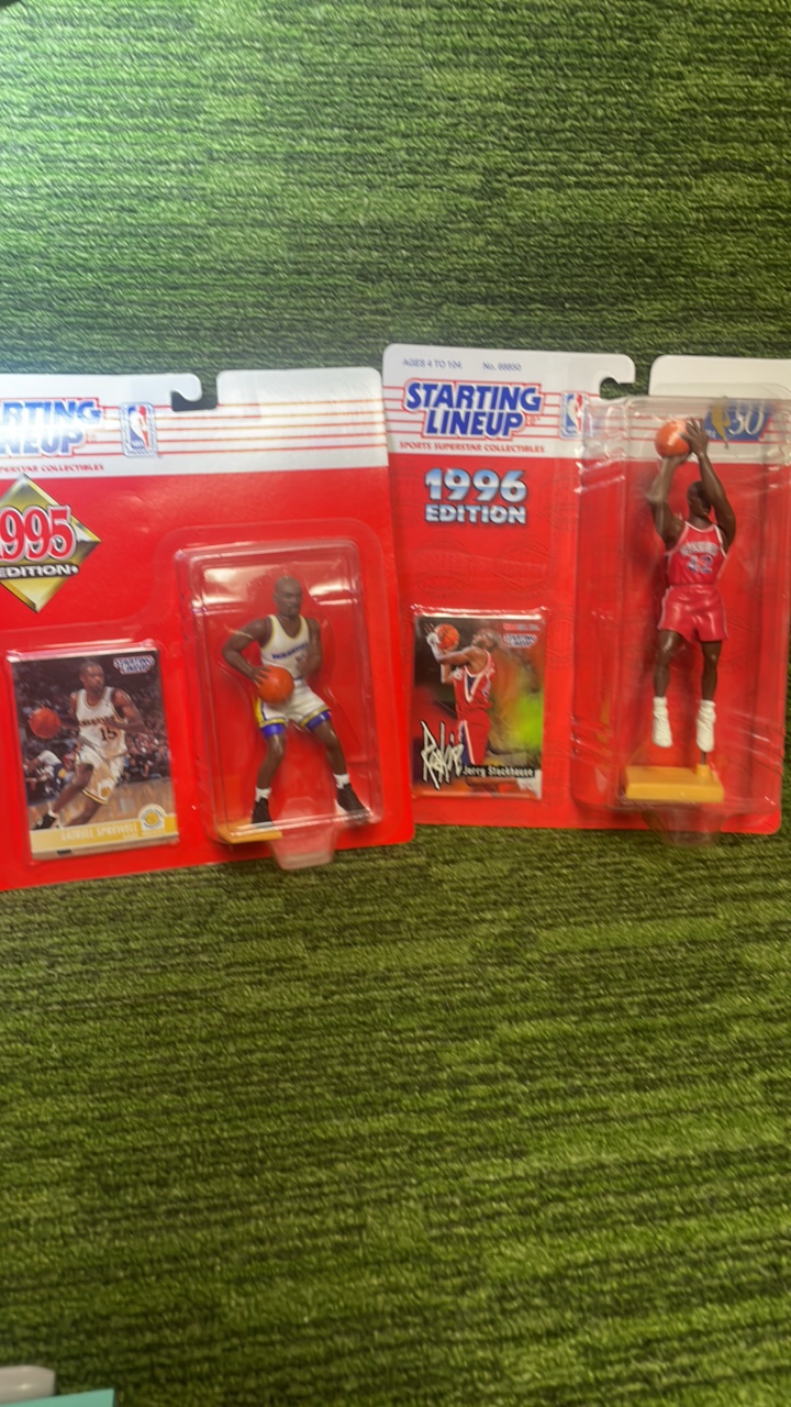 lot 205 image: 199596 Starting Lineup, Latrell, Sprewell and Jerry Stackhouse