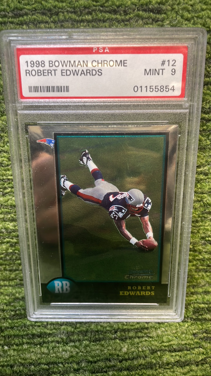 lot 205Q image: 1998 Bowman Chrome Robert Edwards PSA graded MINT 9