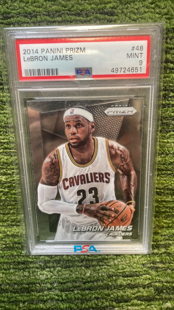 lot 205S image: 2014 Panini PRIZM LeBron James PSA graded 9 Cleveland Cavaliers Cavaliers