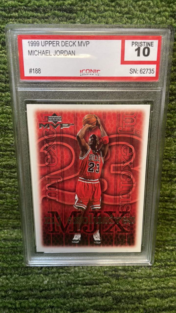 lot 205T image: 1999 Upper Deck MVP, Michael Jordan graded Pristine 10