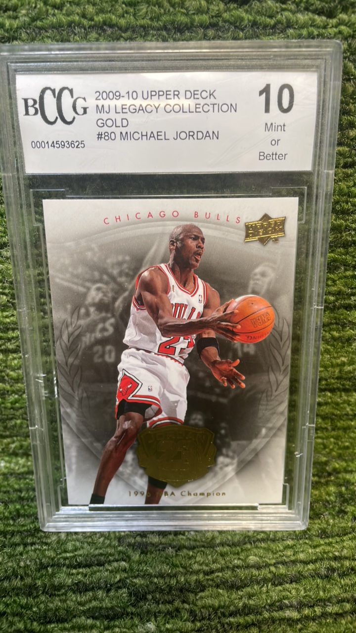 lot 205U image: 200910 Upper Deck, MJ Legacy Collection Gold Michael Jordan BCCG graded 10