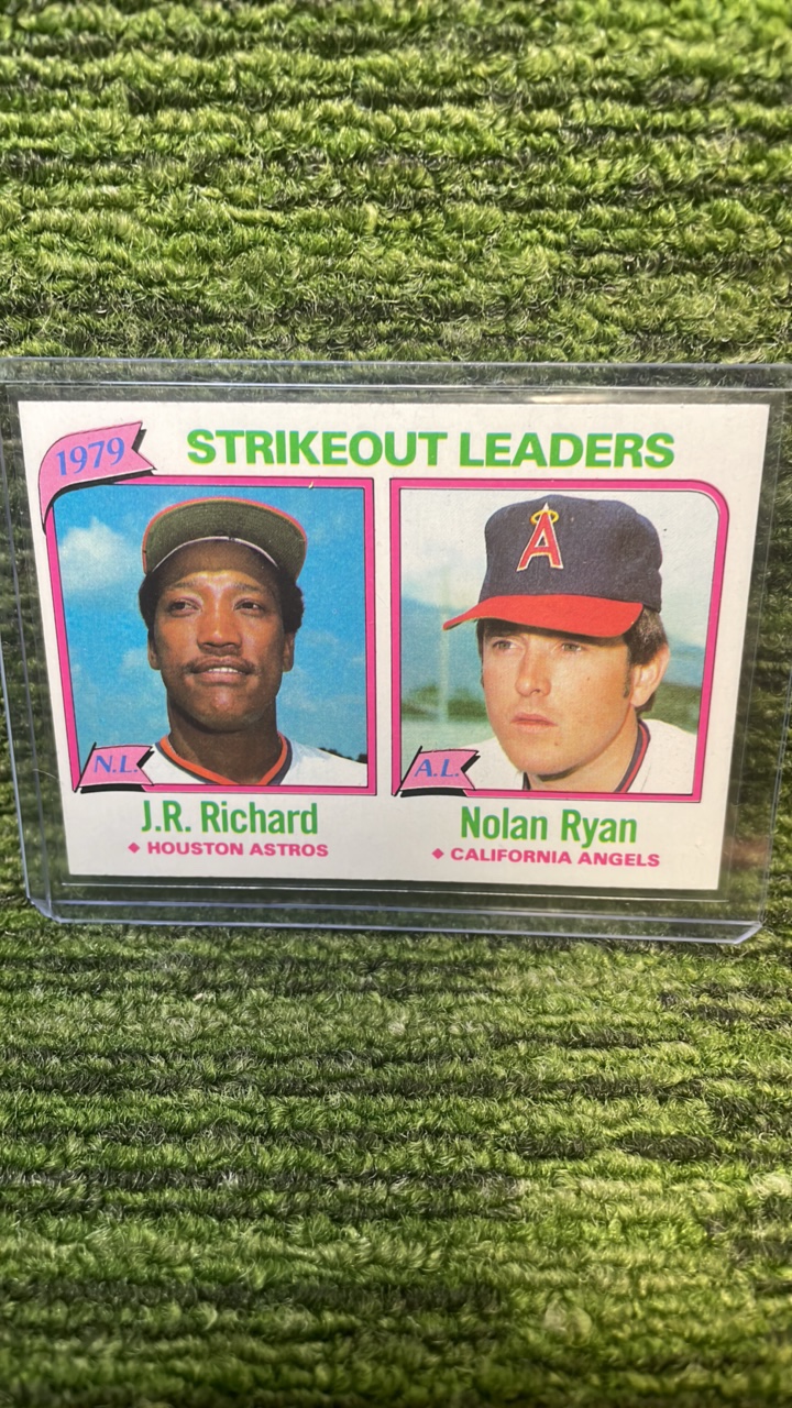 lot 205J image: 1980 Topps Nolan Ryan strikeout leaders California Angels