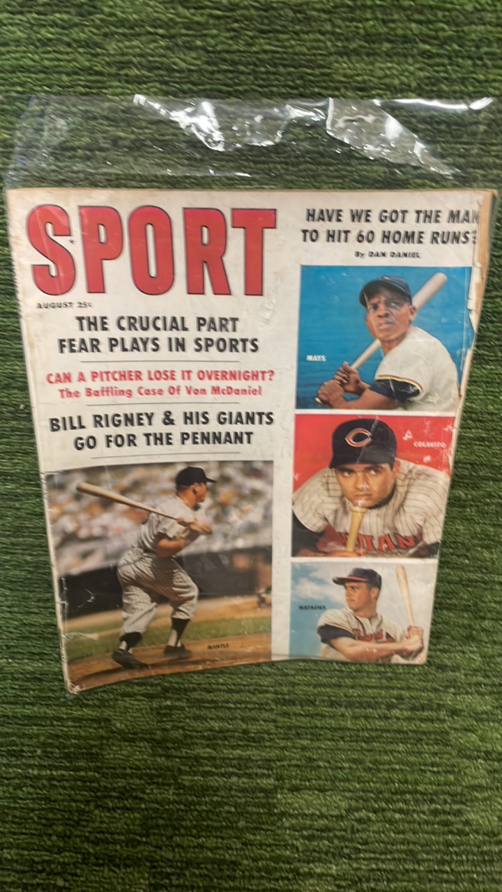 lot 210 image: 1959 August Sport magazine, Mickey Mantle, Willie Mays