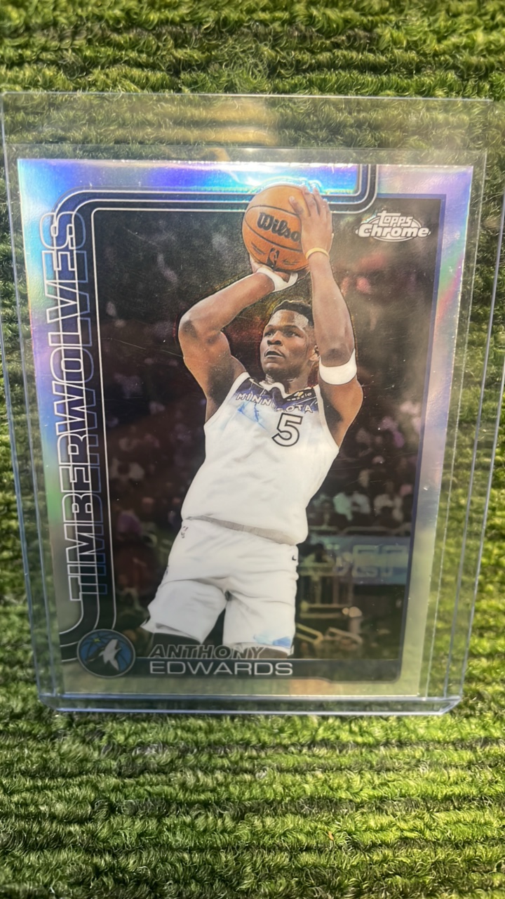 lot 22B image: 2025-26 Topps Anthony Edwards Silver Refractor Minnesota Timberwolves