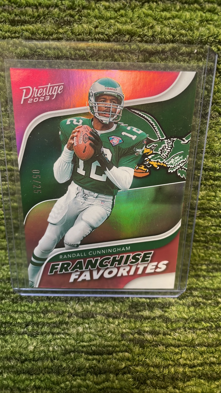 lot 249A image: 2023 Prestige Randall Cunningham franchise favorite numbered25 Philadelphia Eagles