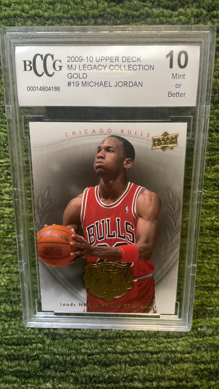 lot 258 image: 200910 Upper Deck, MJ Legacy collection gold Michael Jordan BCCG graded 10