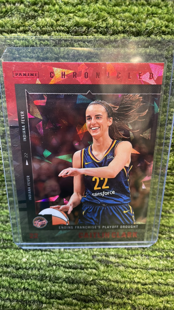 lot 31C image: 2025 Panini Chronicled, Caitlin Clark, red sparkle foil variation