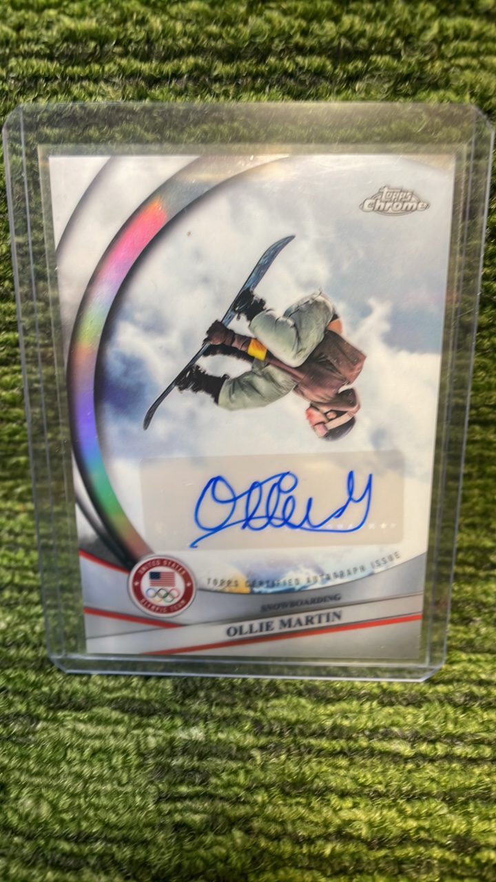 lot 44B image: 2026 Topps Chrome Winter Olympics, Ollie Martin, Autograph Team, USA