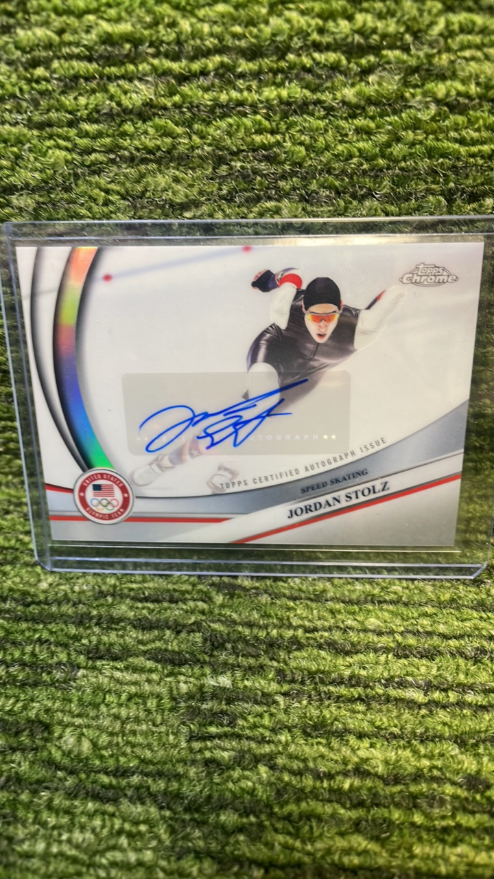 lot 44C image: 2026 Topps Chrome Winter Olympics, Jordan Stolz autographed card Team USA