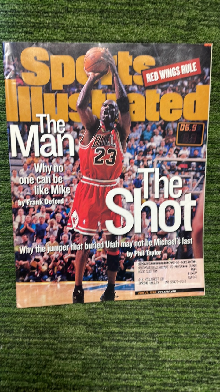 lot 54 image: June 1998 Sports Illustrated Michael Jordan The Shot Chicago Bulls