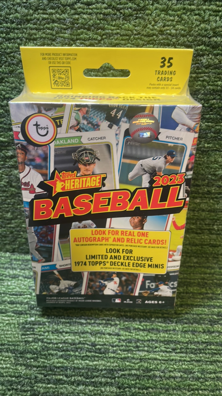 lot 6 image: 2023 Topps Heritage MLB hanger box 35 trading cards