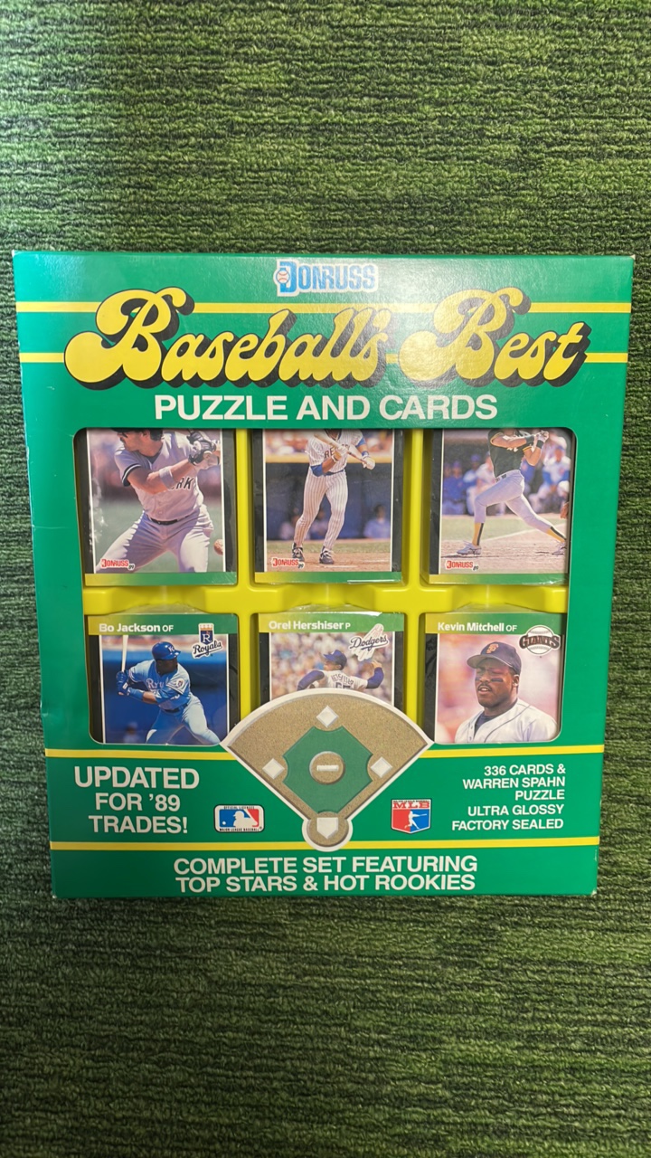 lot 68 image: 1989 Donruss Baseballs Best puzzle and card box-6 sealed packs