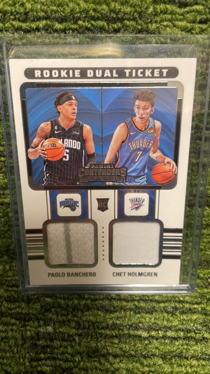 lot 74A image: 2022 -23 Panini Contenders basketball Paolo Banchero & Chet Holmgren rookie dual ticket RC