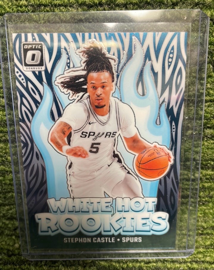 lot 74B image: 2024 -25 Optic Donruss Stephon Castle, White Hot Rookies San Antonio Spurs