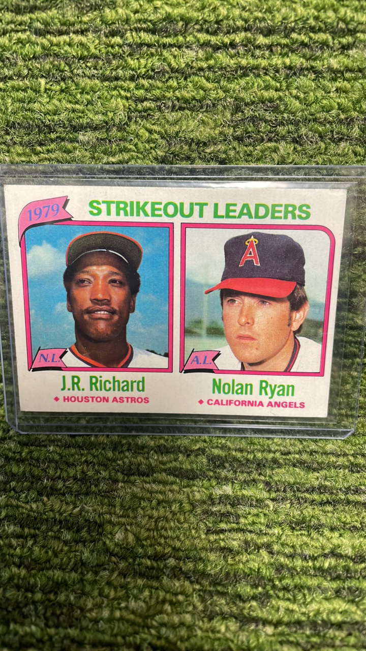 lot 78 image: 1980 Topps Nolan Ryan strikeout leaders, Houston Astros
