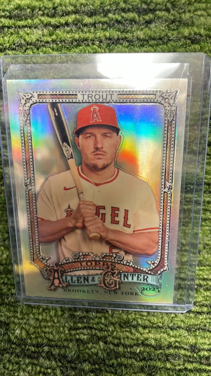 lot 80A image: 2025 Topps Allen & Ginter, Mike Trout refractor- Angels