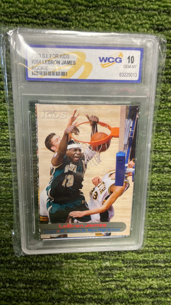 lot 83 image: 2003 S.I.for kids LeBron James rookie graded gem MT 10 RC