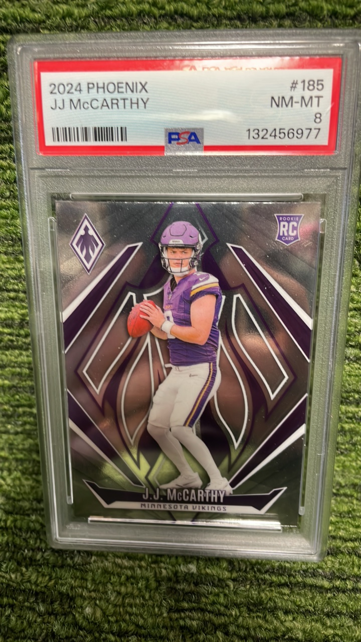 lot 88 image: 2024 Phoenix J.J.McCarthy PSA graded 8 Minnesota Minnesota Vikings