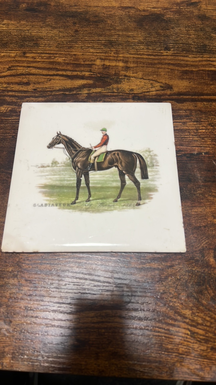 lot 106 image: 1865 gladiateur derby winner tile