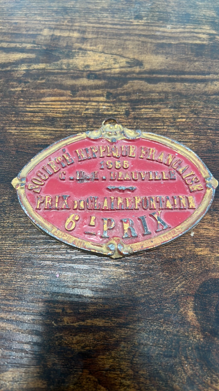 lot 121 image: 1955 French equestrian society horse and racing medal