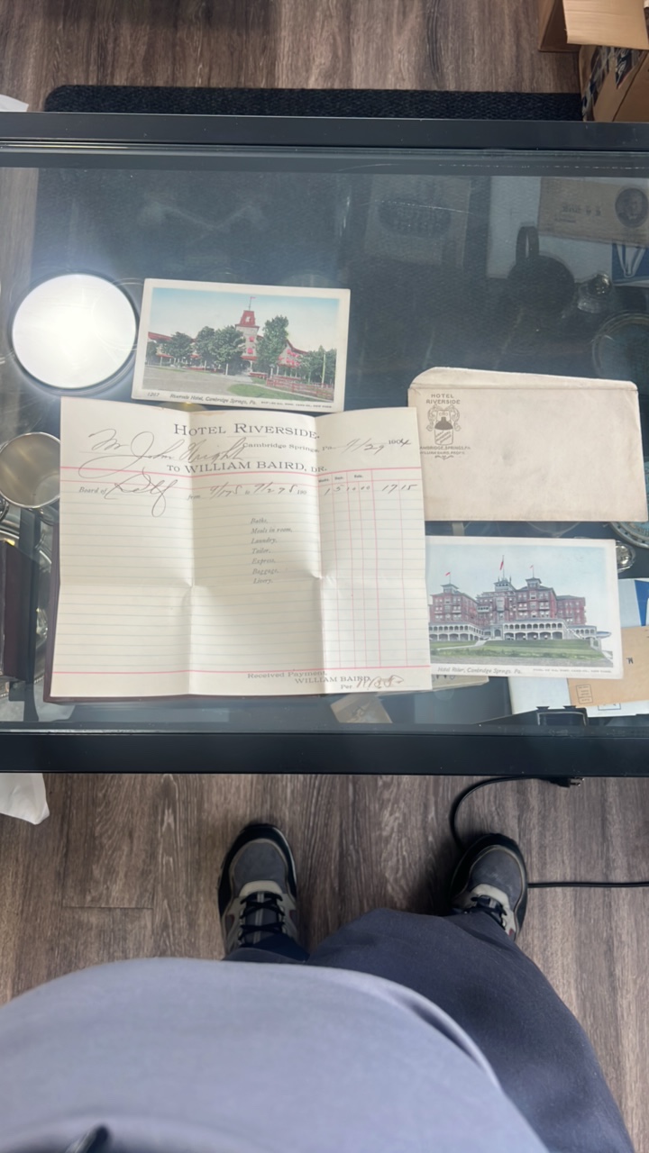 lot 137 image: 1904 lot of items from hotels in Cambridge springs Pennsylvania