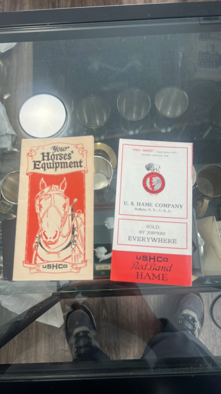 lot 138 image: antique ushco horse hame advertisements