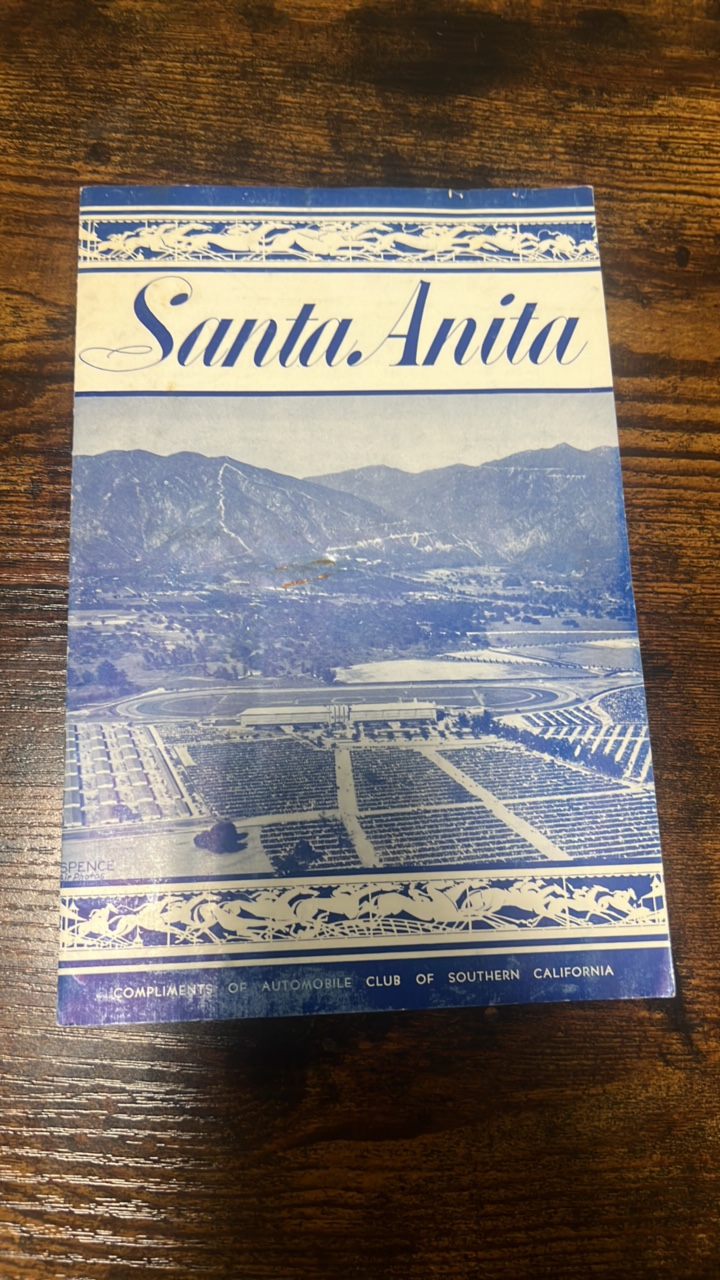 lot 180 image: late 1930s Santa Anita racetrack booklet