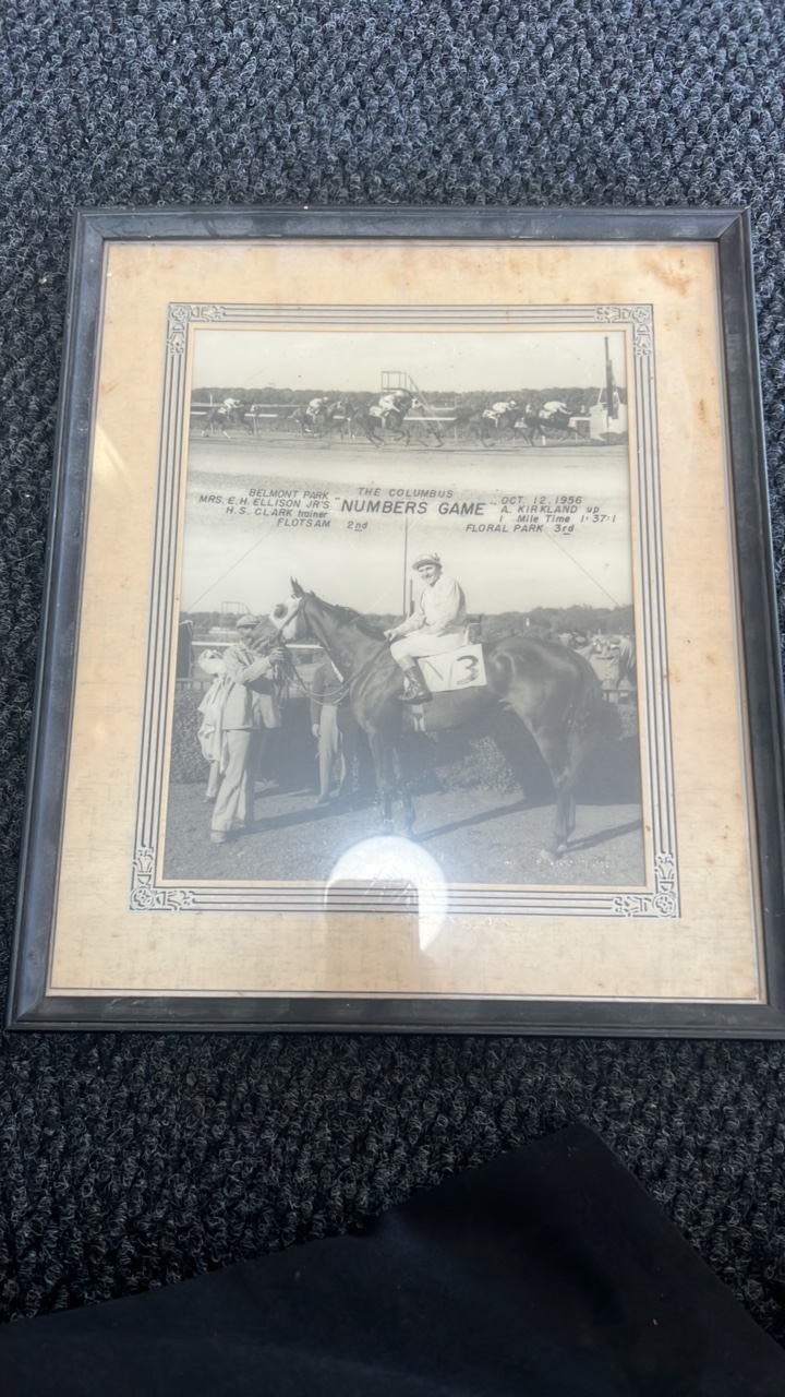 lot 91-1 image: 1956 horse racing photograph