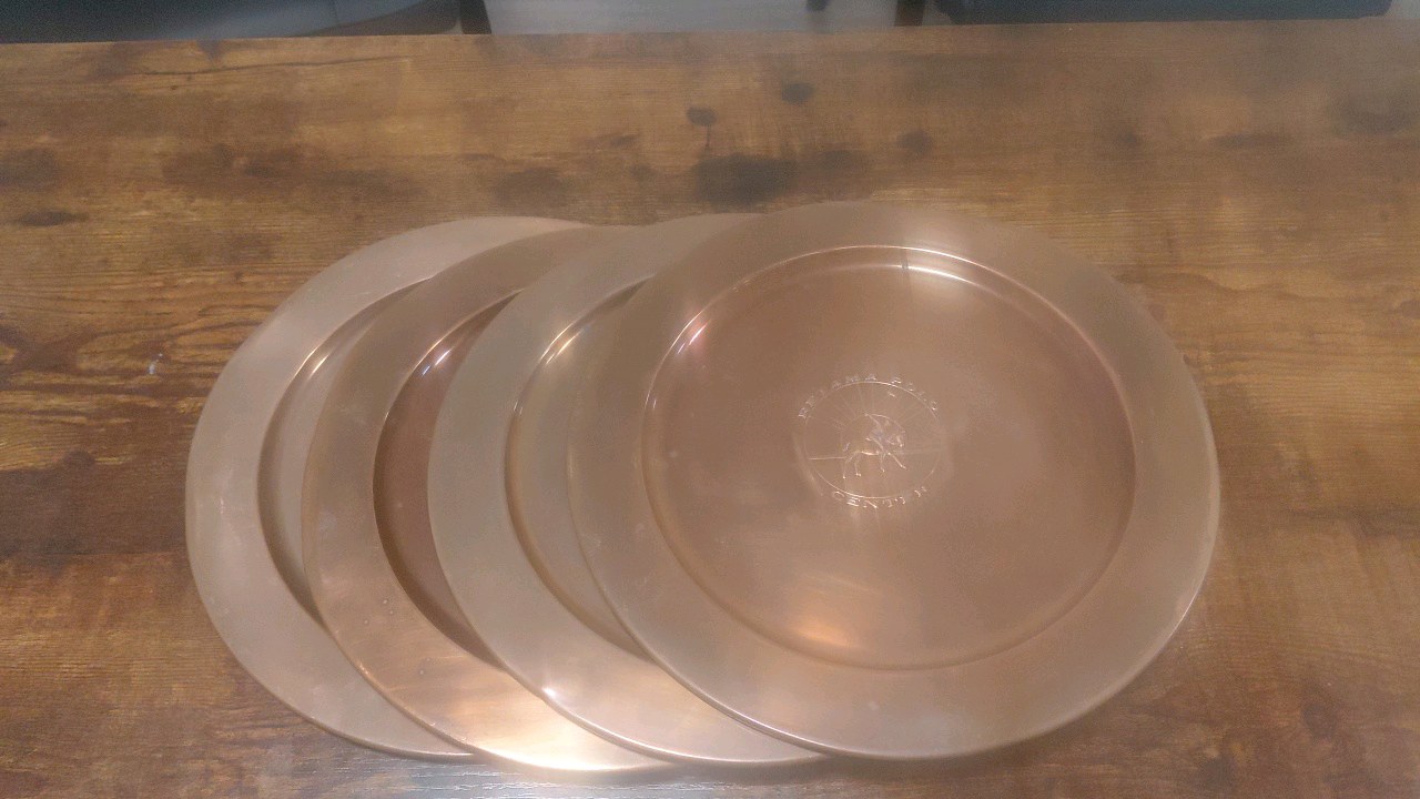 lot 48 image: lot of 4 retama polo center copper plates several pounds of copper
