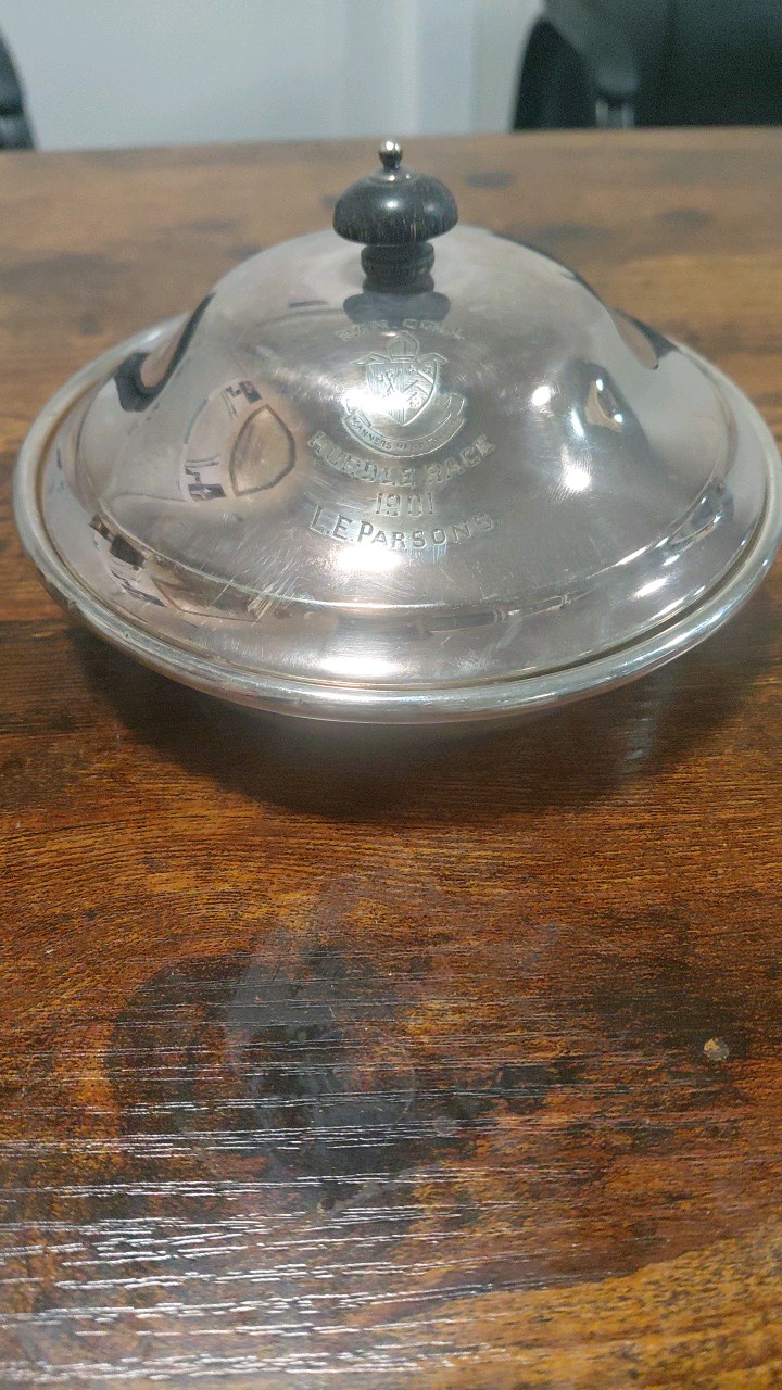 lot 54 image: very early f.j. ross and sons silver plated dish dated 1901