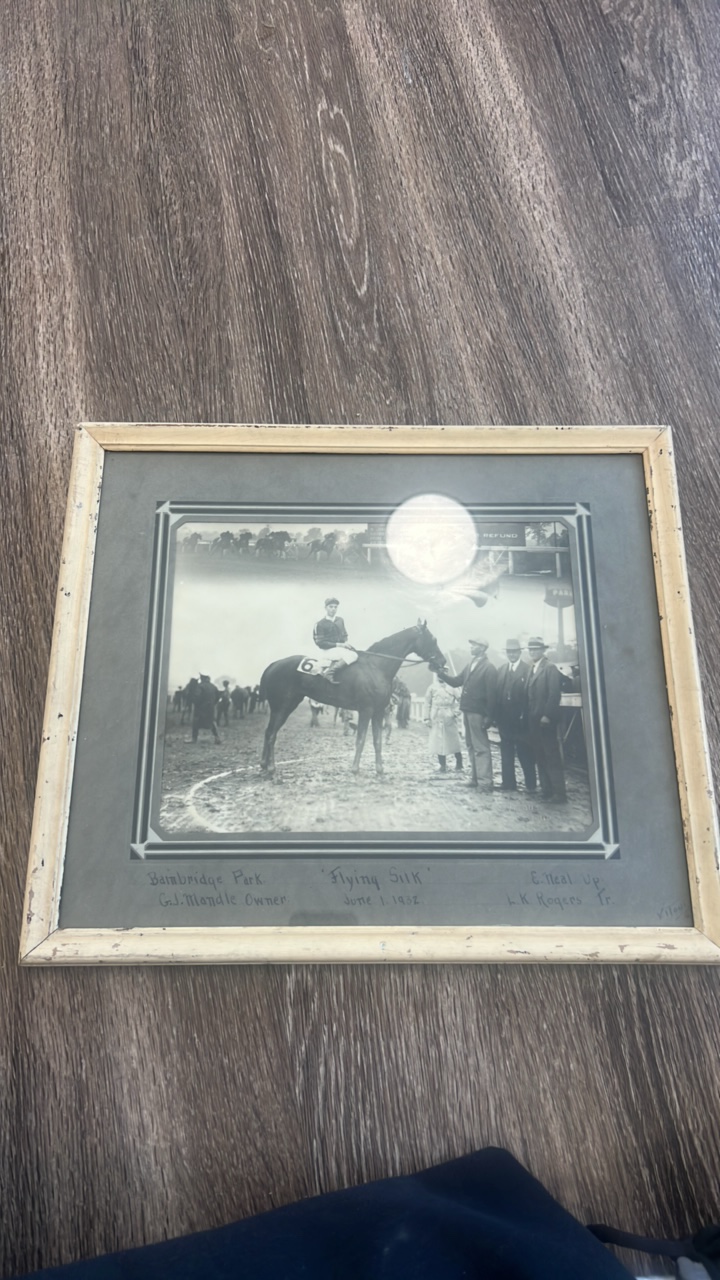 lot 83 image: 1932 flying silk horse racing photo