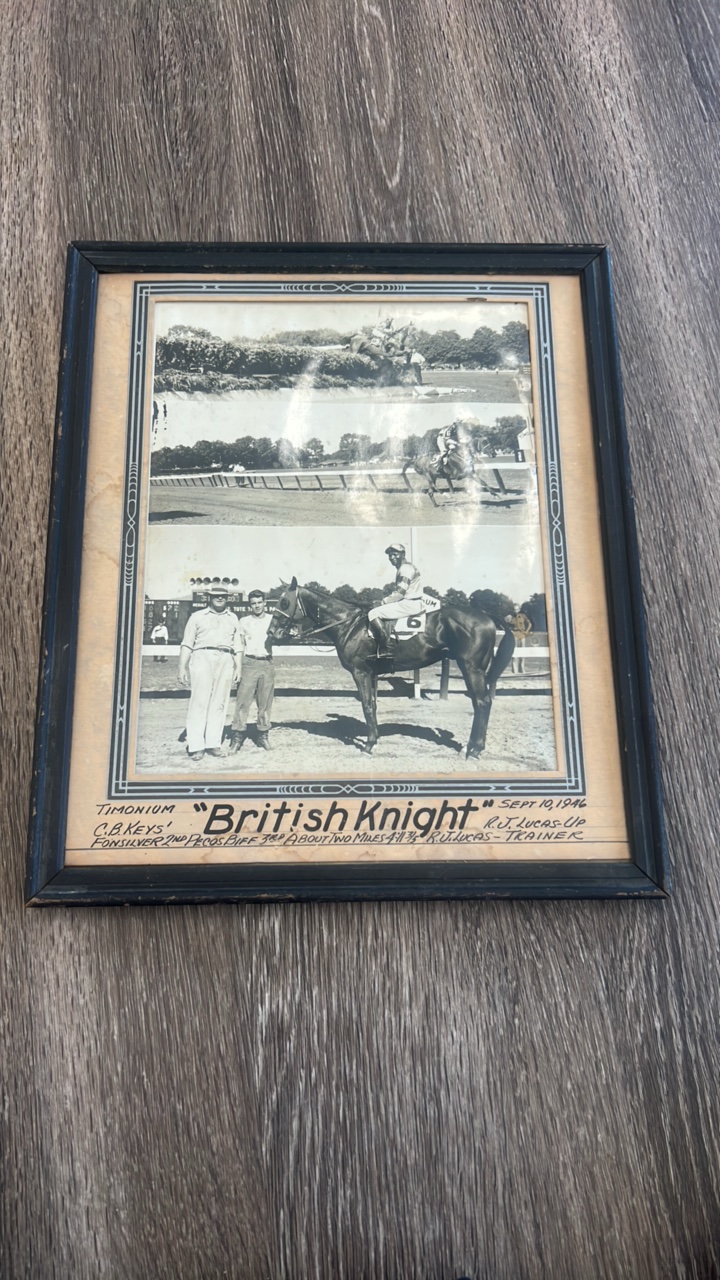 lot 85 image: 1946 British knight horse racing photo