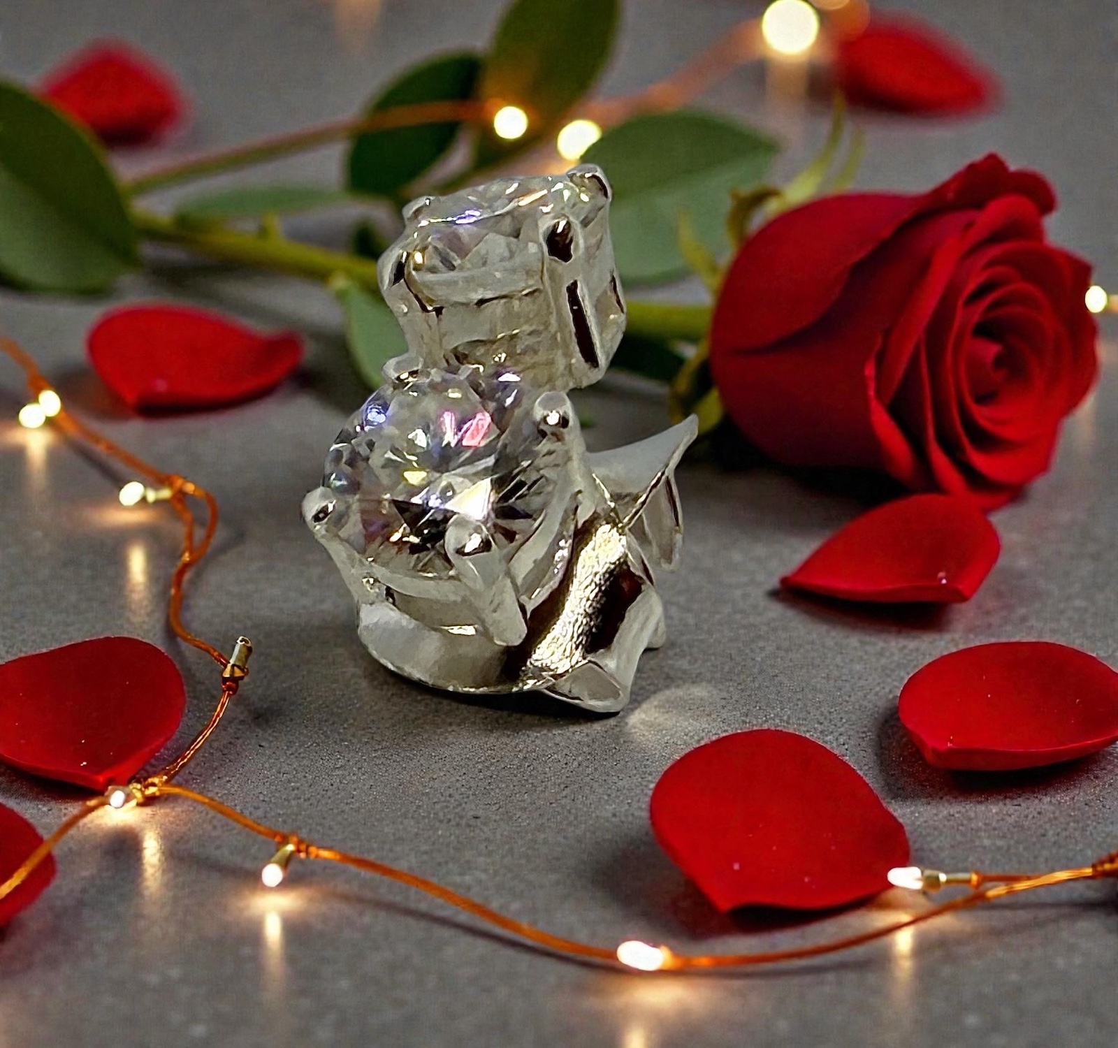 lot 5 image: 1 CT DIAMOND STUD EARRINGS