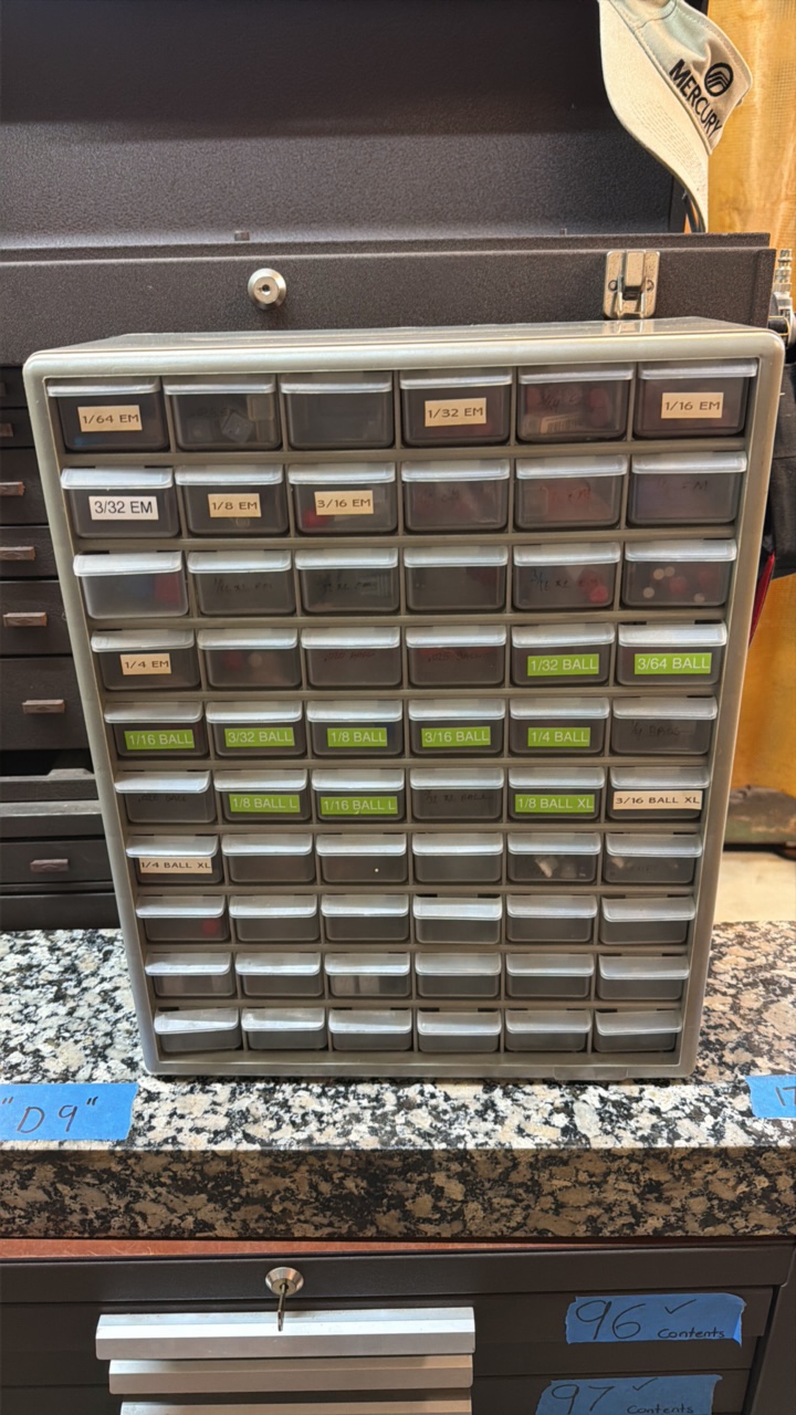 lot 184 image: 60-DRAWER hardware storage chest