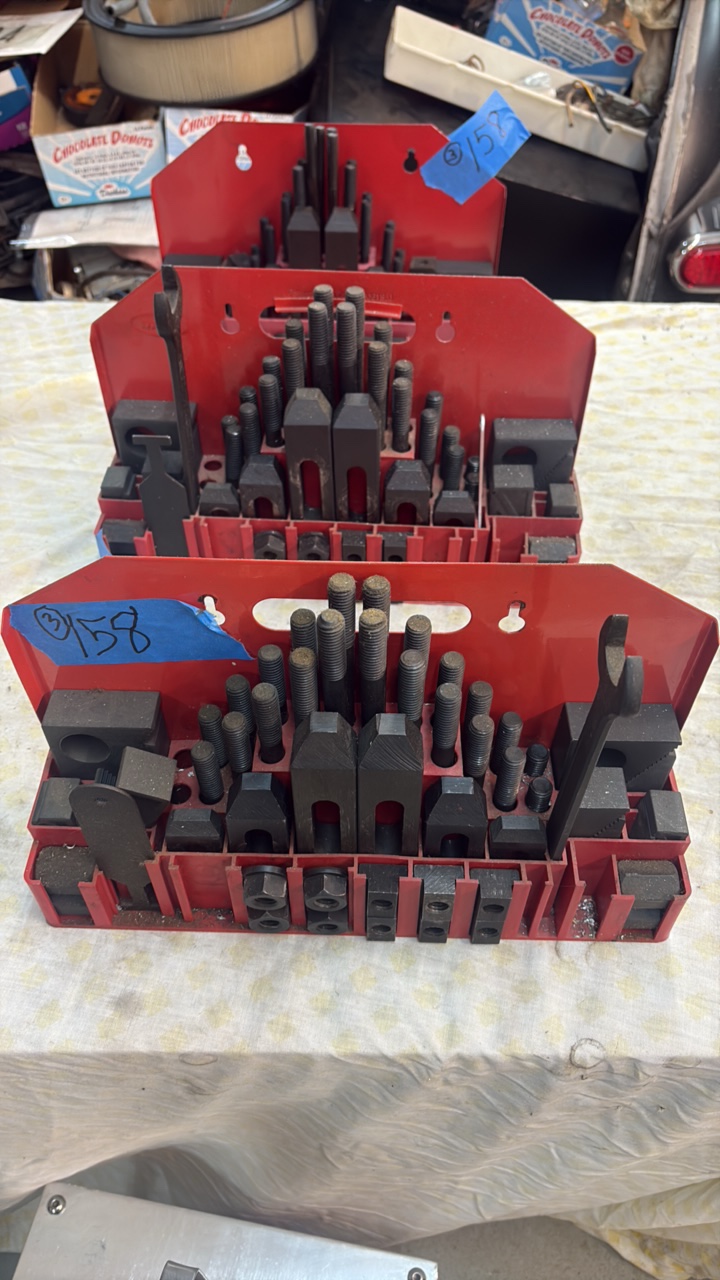 lot 187 image: (3) WALL mounted holders with machine tool fixture clamping kit