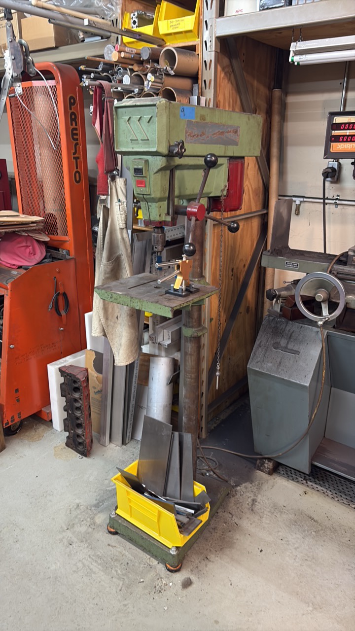 lot 9 image: Boice-Crane Drill Press metal scraps not included and clamp not included