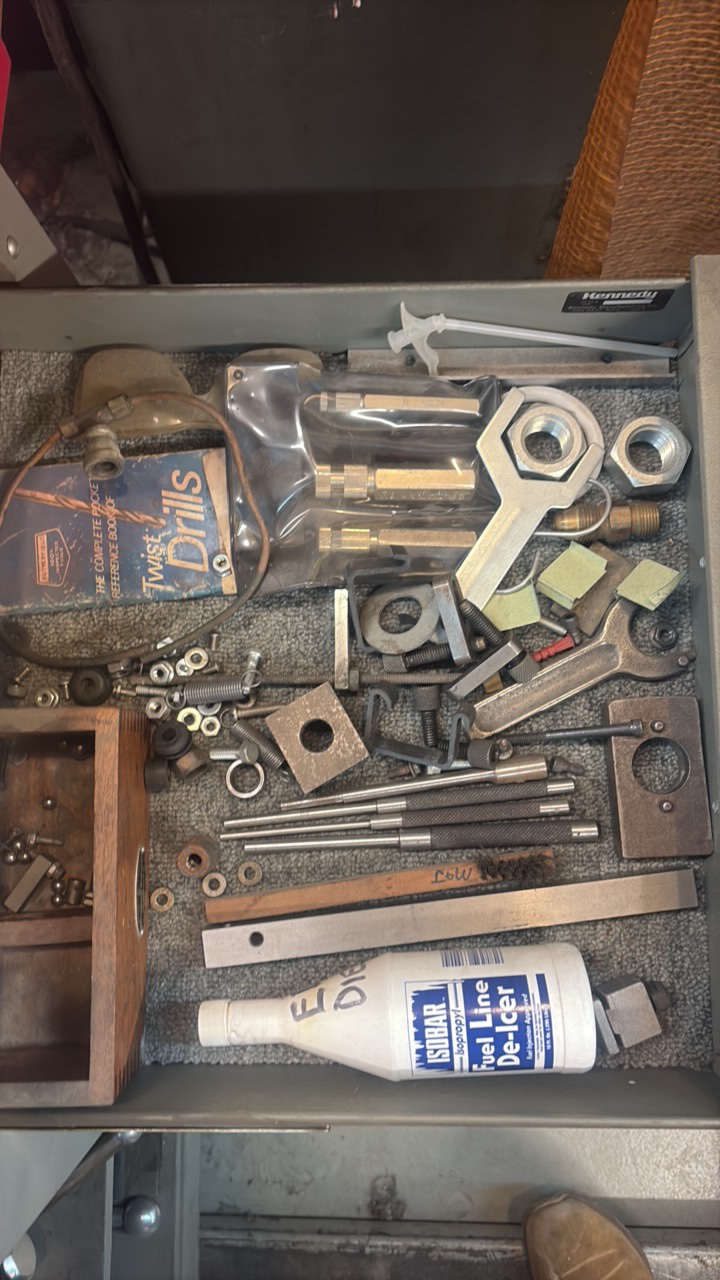 lot 95 image: FASTENERS and hardware, hand tools, threaded rods, De-icer, metal bars and more