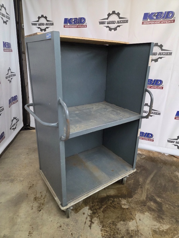 lot 11 image: Heavy Duty Metal Utility Cart with Shelves and Casters 60x36x24 Inches