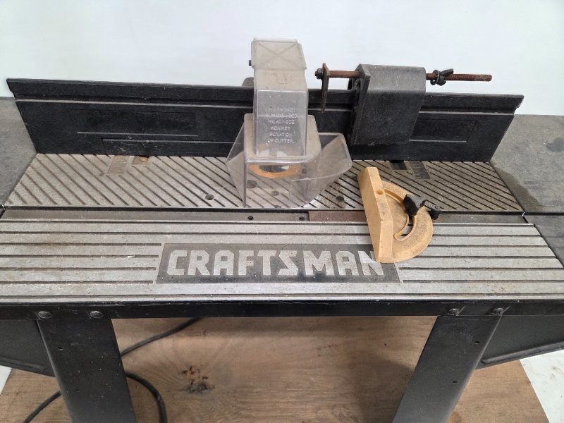 lot 34 image: Craftsman Router Table with Router and Fence Attachment