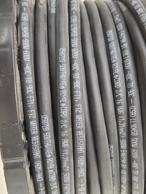 lot 41 image: Partial Spool 6 AWG 133 Strand TNC PVC Electrical Wire 105C 600V