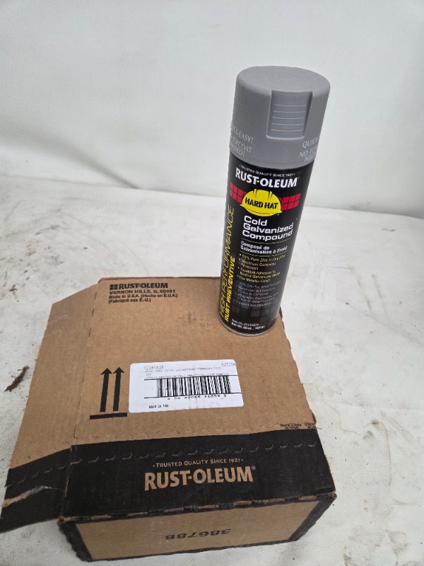 lot 77 image: 6 cases of Rust-Oleum Cold Galvanized Compound Spray Aerosol 20oz Can -