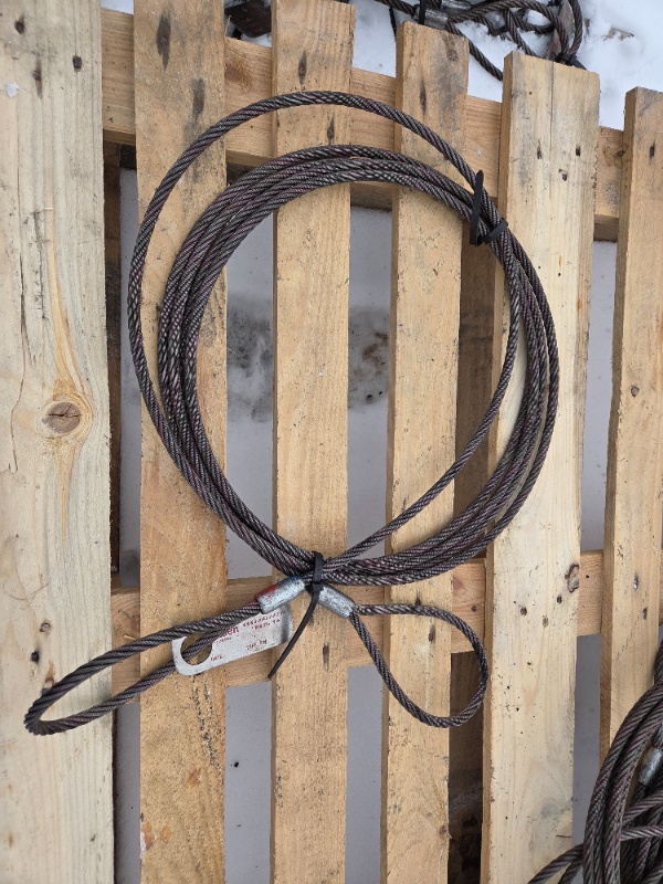 lot 86 image: Olsen 38 in x 21 ft Steel Wire Rope Slings with Hooks