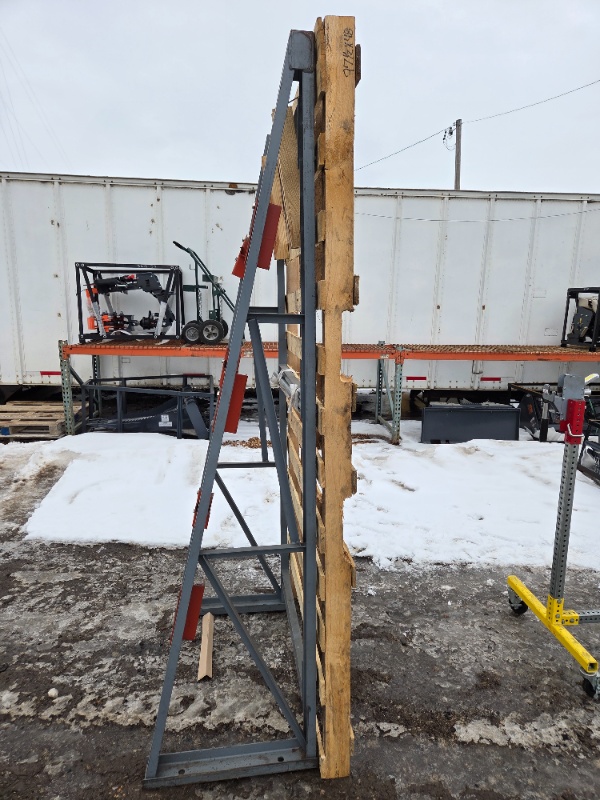 lot 90 image: MECO Omaha Heavy Duty Industrial Wire Spool Rack with Crossbars