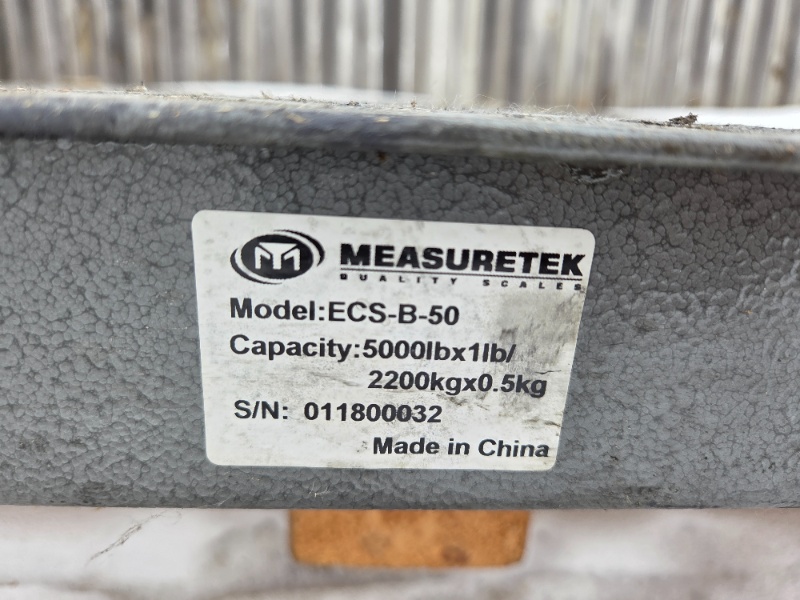 lot 91 image: Measuretek ECS-B-50 Heavy Duty Floor Scale 48x48 in, 5000 lb Capacity with Accessories