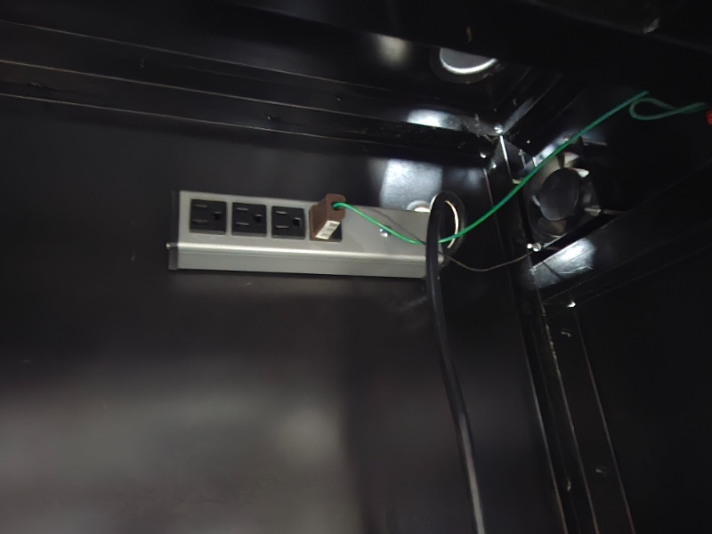 lot 98 image: GRAM Technologies Commander Mobile Metal Workstation Cabinet with Power Strip