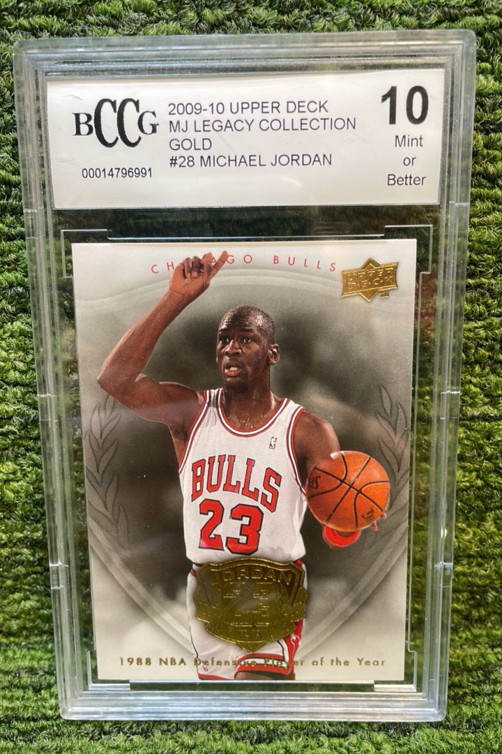 lot 104 image: 200910 Upper Deck, MJ Legacy Collection Gold, Michael Jordan CCG graded 10 Chicago Bulls