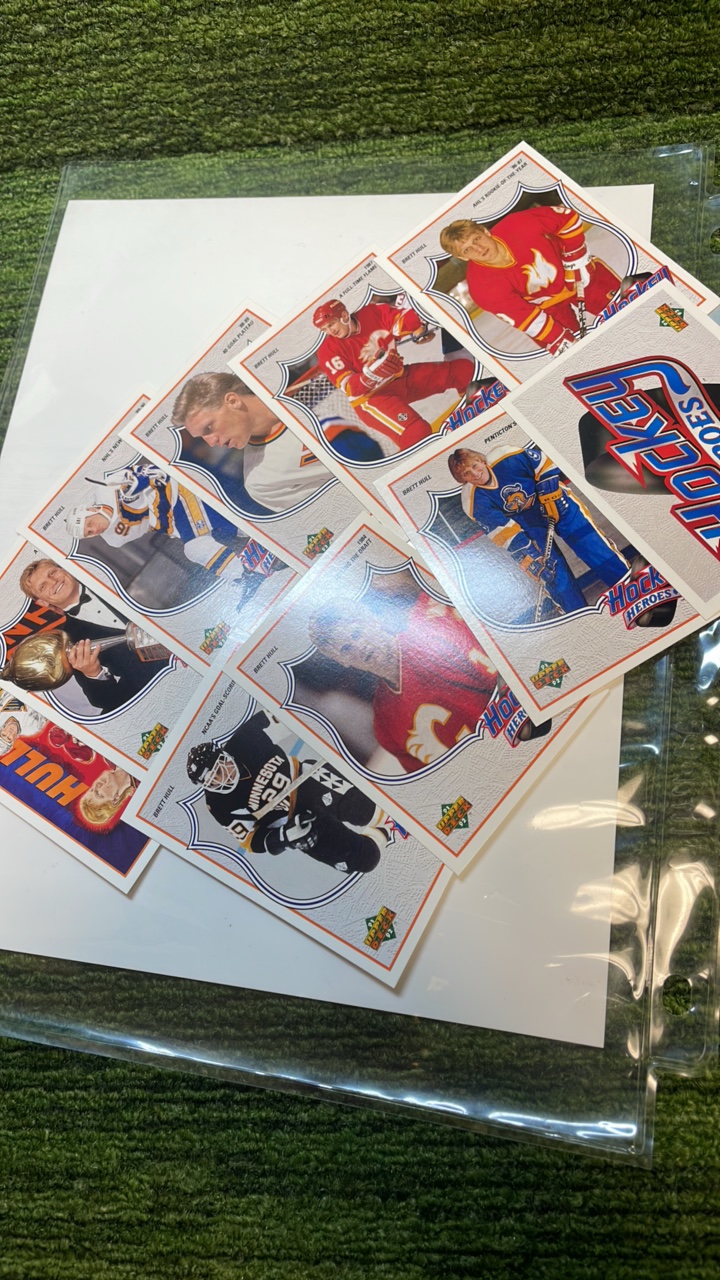 lot 109 image: 1991  92 Upper Deck NHL Brett Hall Hockey Heroes-10 cards